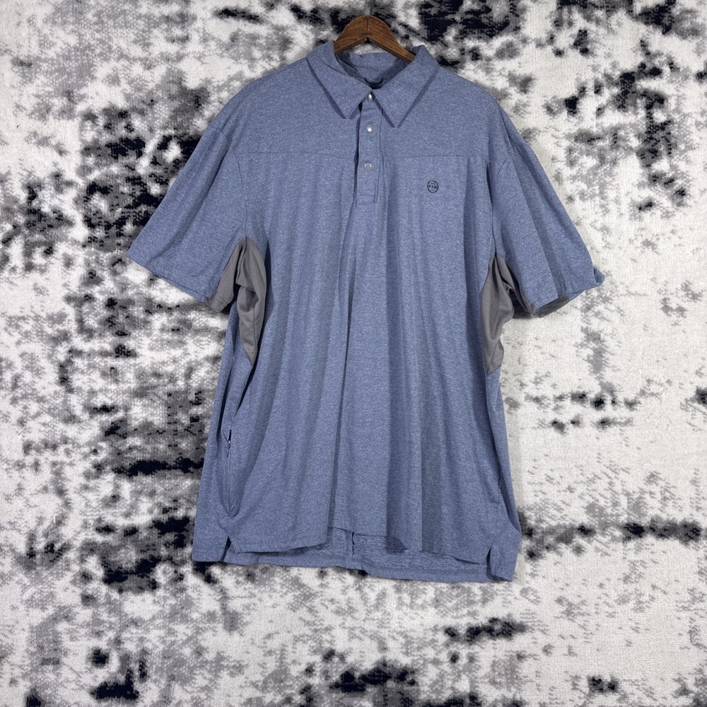Wrangler ATG Polo Shirt Mens Size Extra Large Blue Vented Armpits Performance